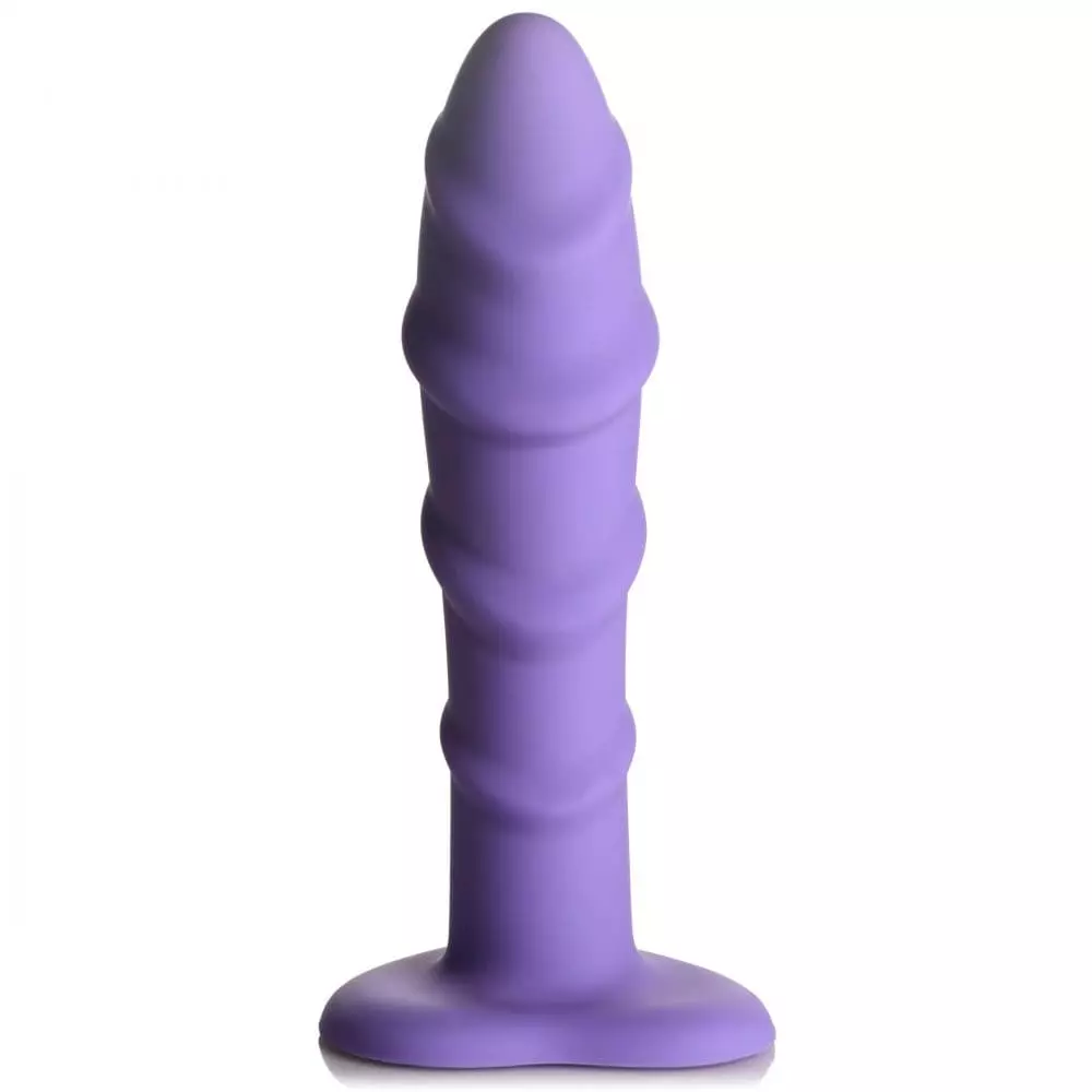 Simply Sweet Swirl 7 inch Silicone Dildo In Purple